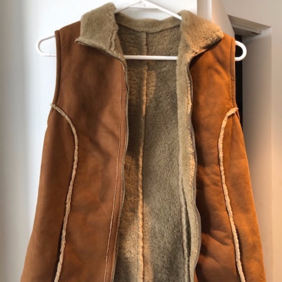 Genuine Shearling Vest - Tan - Picture 1 of 4